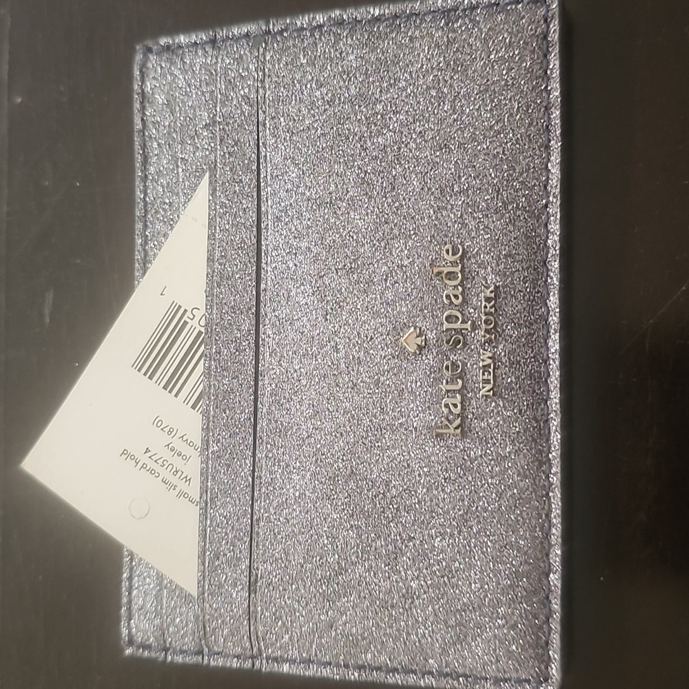 Kate Spade Glittery Silver Card Holder